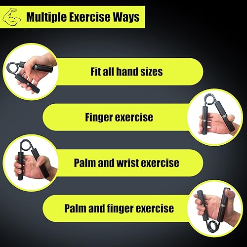 Miniatura 4 de HORUMP Entrenador de fuerza de agarre de 50 libras, fortalecedor de agarre de mano de metal, fortalecedor de antebrazo, agarre de mano