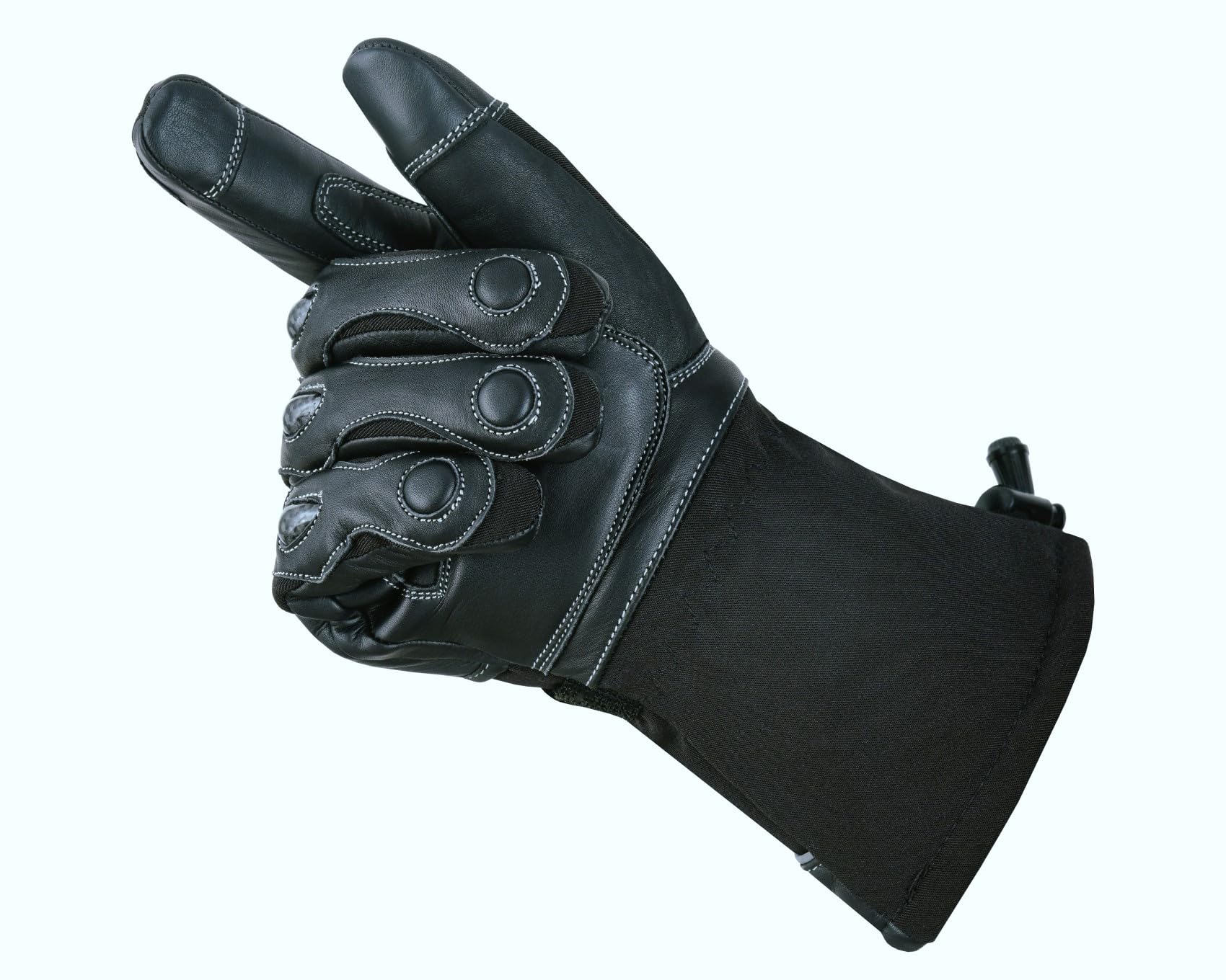Motorcycle Gloves Genuine Leather Winter Riding Gloves Carbon Knuckle Protection, Waterproof Insulated Motorbike Scooter E-Bike Gloves for Men Women - 5