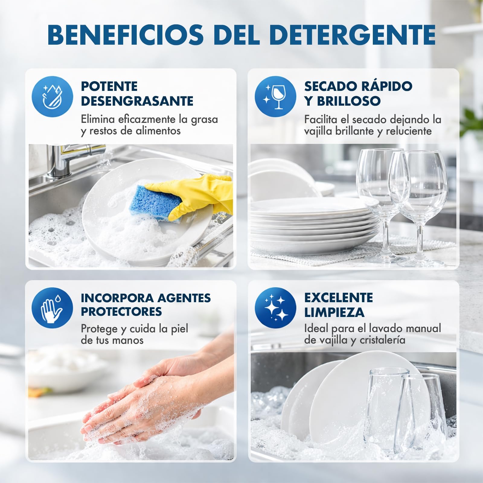 Platt Lavavajillas a Mano Concentrado 5kg – INSTAQUIM | Detergente Manual para Vajilla y Cristalería con Protectores de la Piel