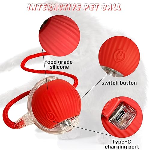 Miniatura 6 de Pelotas interactivas de juguetes para gatos 2025  Pelotas de gatos móviles automáticas  Pelota interactiva de juguetes para gatitos  Pelota