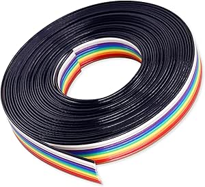 Hilitchi IDC Rainbow Color Flat Ribbon Cable-10 wire (15ft)