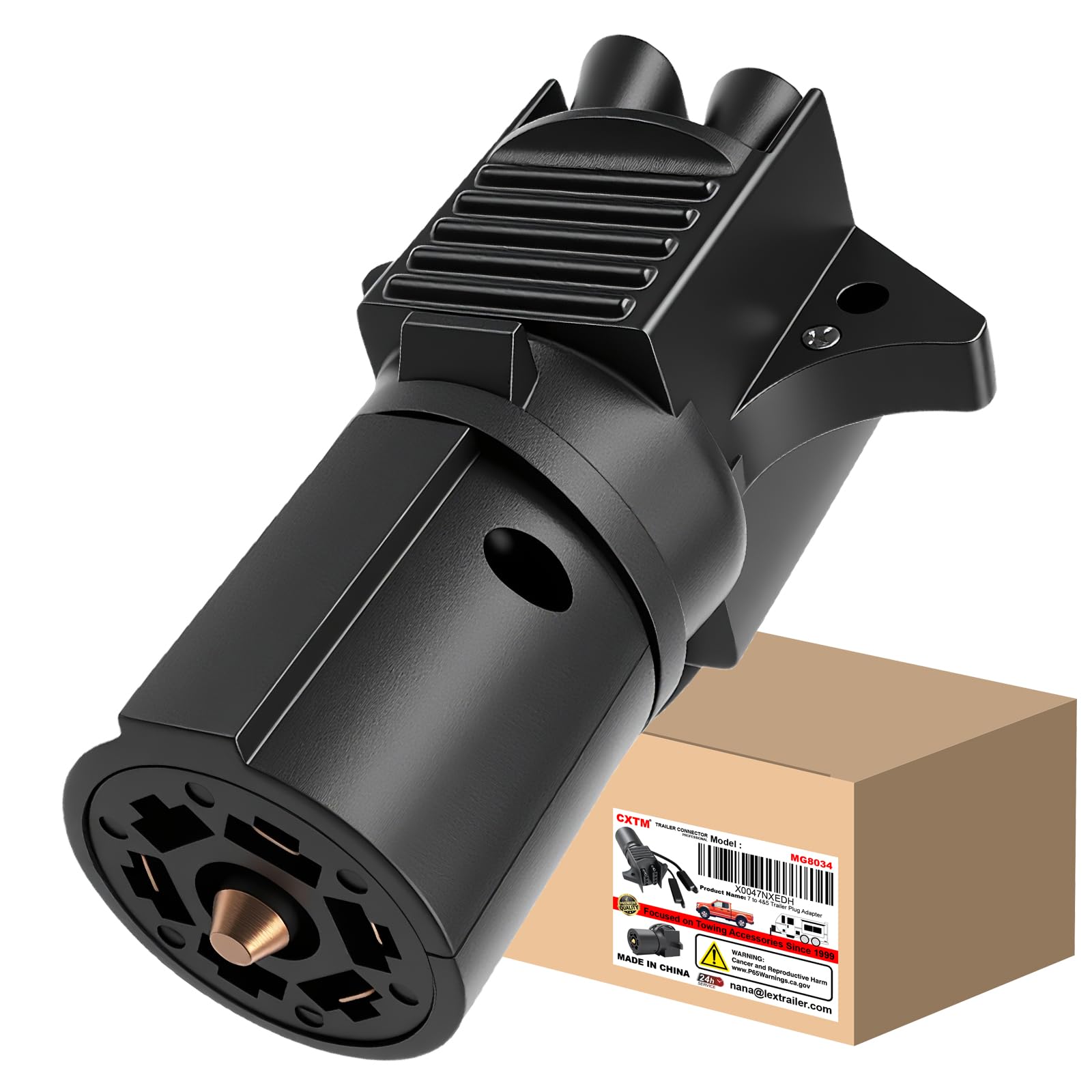 Adapter do przyczepy 7-kierunkowy okrągły na 4-pinowy i 5-pinowy płaski adapter światła przyczepy, adapter wtyczki przyczepy 2 w 1