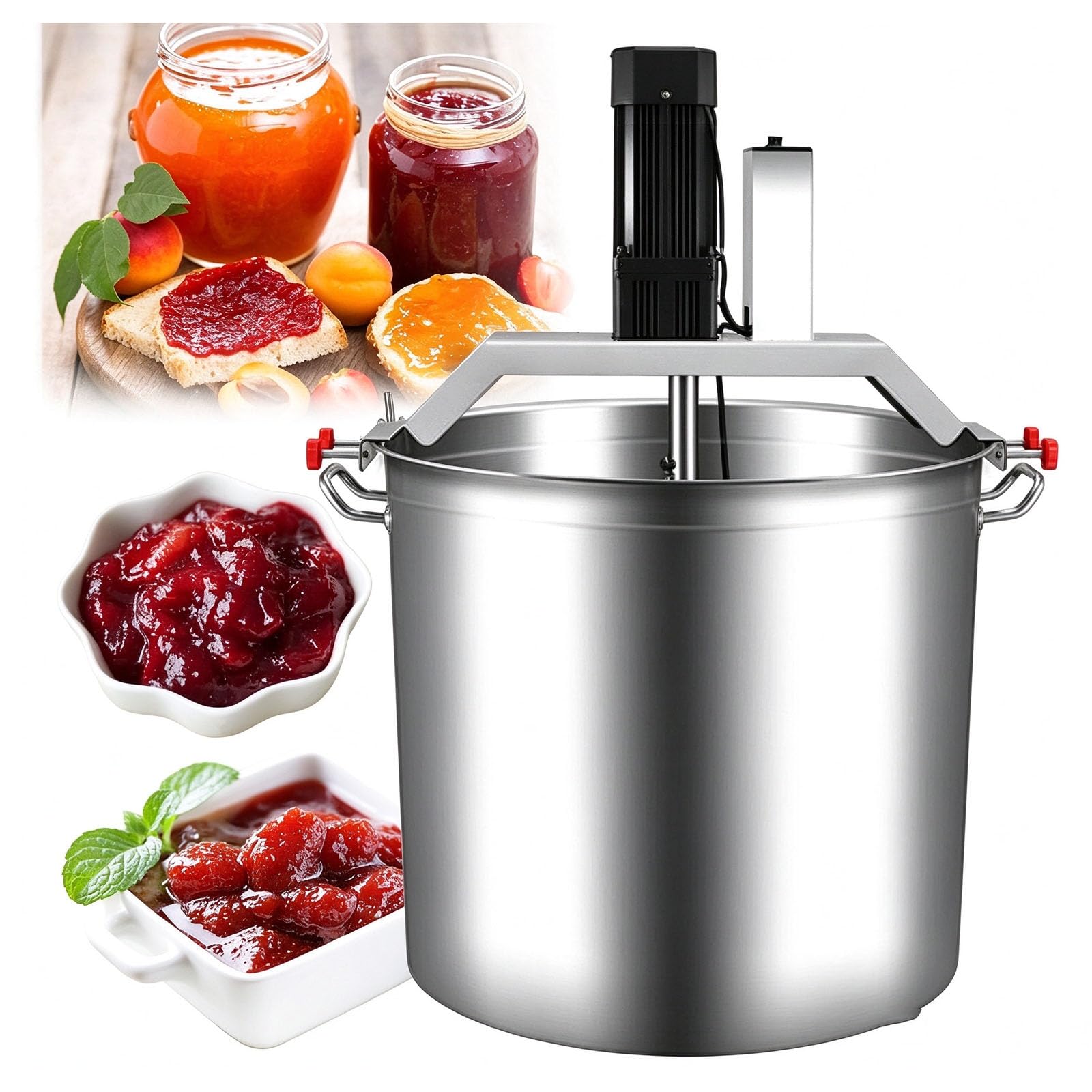 Batidora De Alimentos Comercial, Batidora Automática De 40 Litros Con 4 Aspas Mezcladoras Y Raspadoras, Batidora Eléctrica De Acero Inoxidable Con Velocidad Ajustable Para Sopas, Salsas,