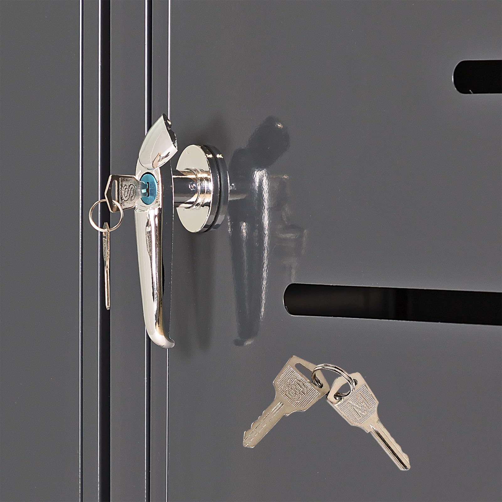 DEMA Mülltonnenbox 3er Anthrazit 240L Metall abschließbar Gasdruckfedern | Abfallbox, Müllbox, Tonnenverkleidung, Outdoor Storage, Gerätebox, RAL 7016 Design, Garten Ordnung