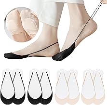 EQLEF 5 Pairs Women's No-Show Socks Low Cut Non-Slip Boat Socks for High Heels, Boat Shoes