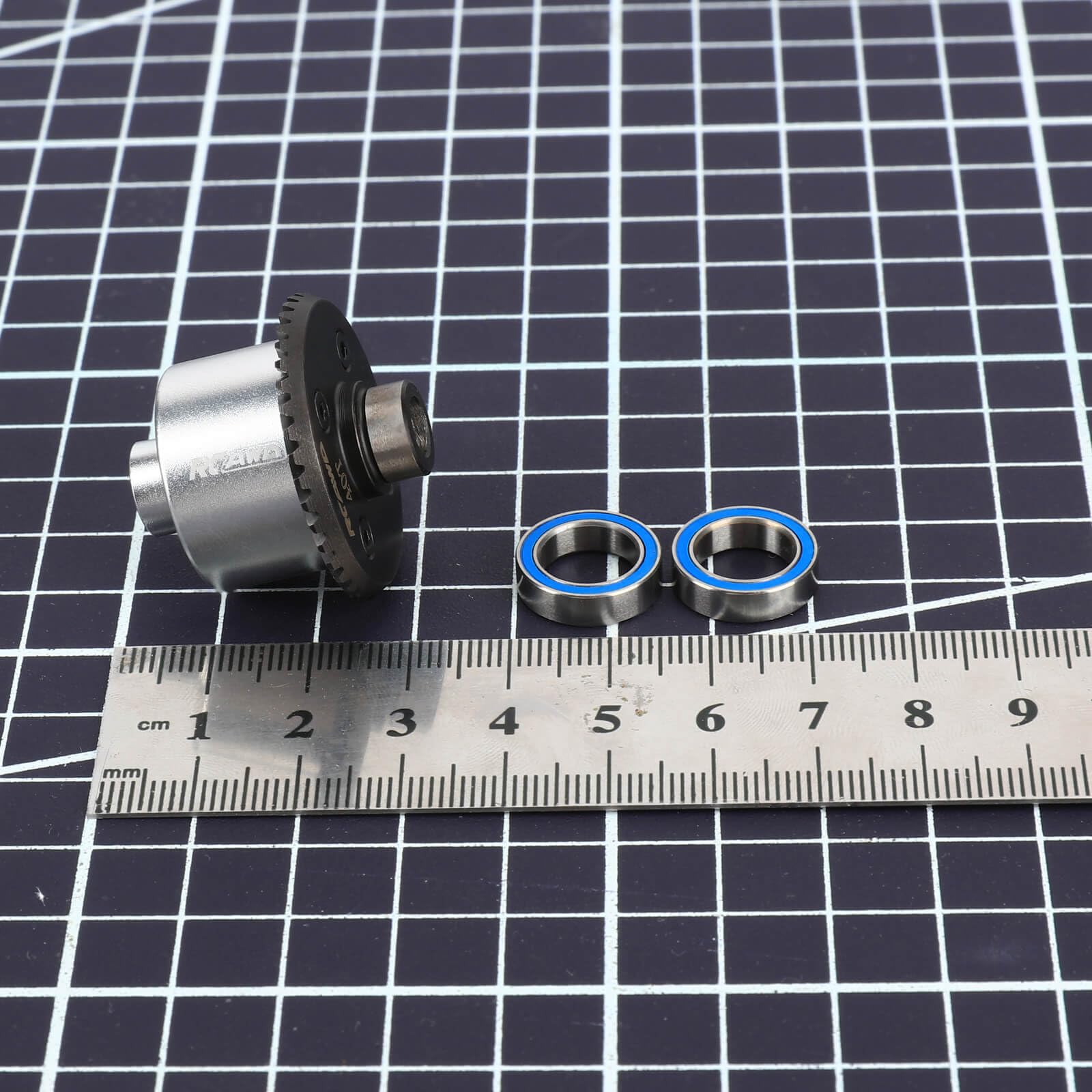 RCAWD Ensemble de différentiel arrière 40T avec roulements pour marteau Losi Baja Rey 1-10 pièces de mise à niveau (argent)