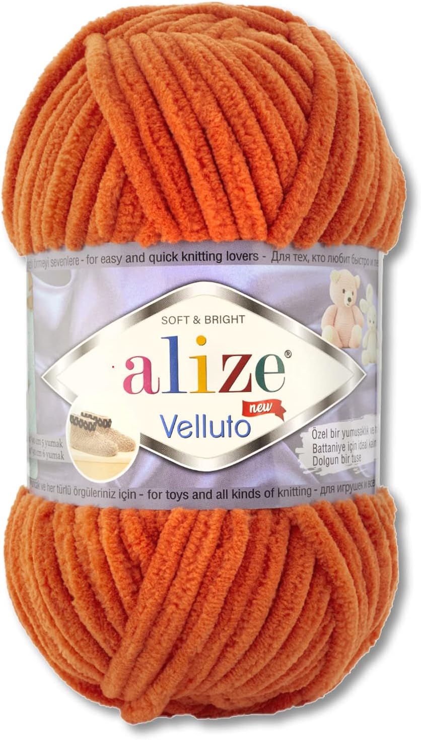 100 g Alize Velluto Wool in 30 Selections (06 | Orange)