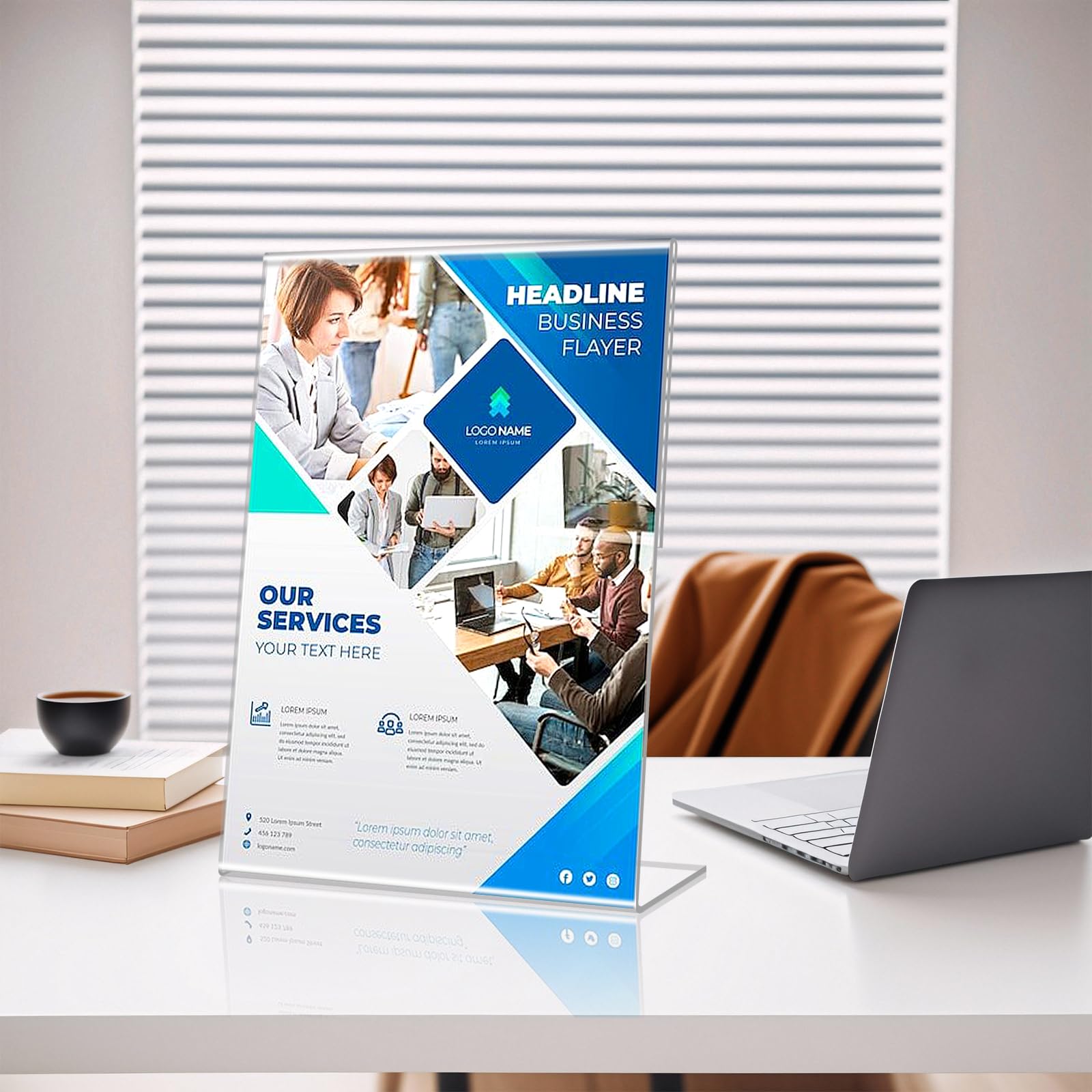Pezzi Espositore Plexiglass A6 L Forma Porta Cartelli Acrilico Trasparente Porta Menu Da Tavolo