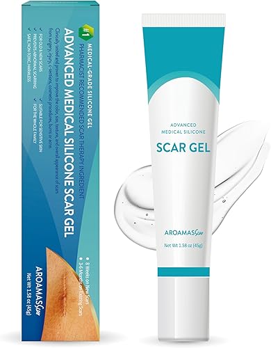 Aroamas Scar Gel de cicatriz avanzado  Gel de silicona de grado médico para cicatrices quirúrgicas para cara gel de cicatriz con silicona para