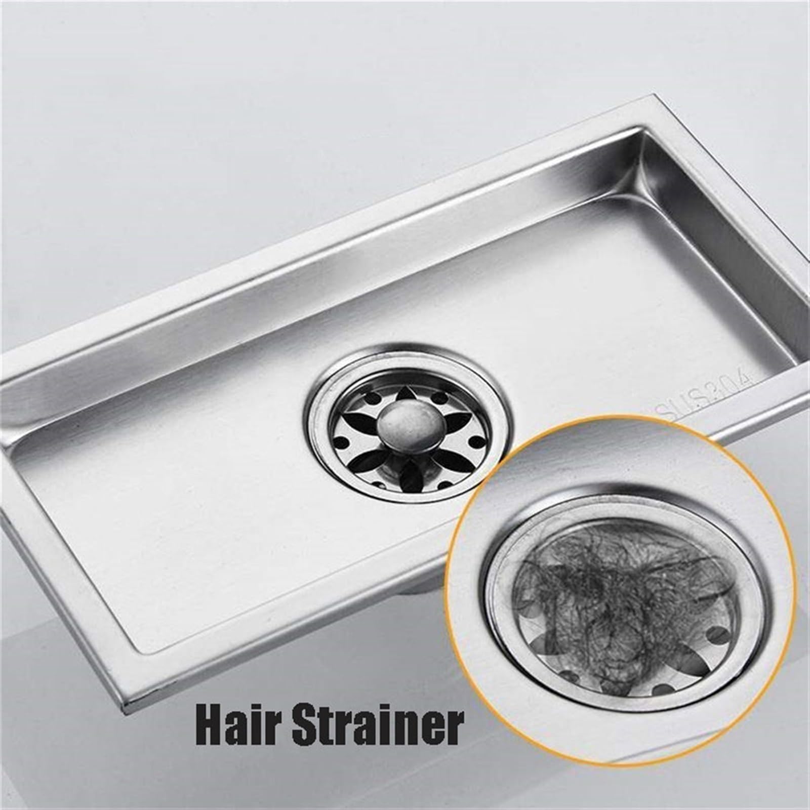 Professionelle rechteckige Duschrinne 10x40cm aus Edelstahl 304 mit Rost und herausnehmbarem Haarfänger, silberfarben, für Badezimmer und Nasszellen