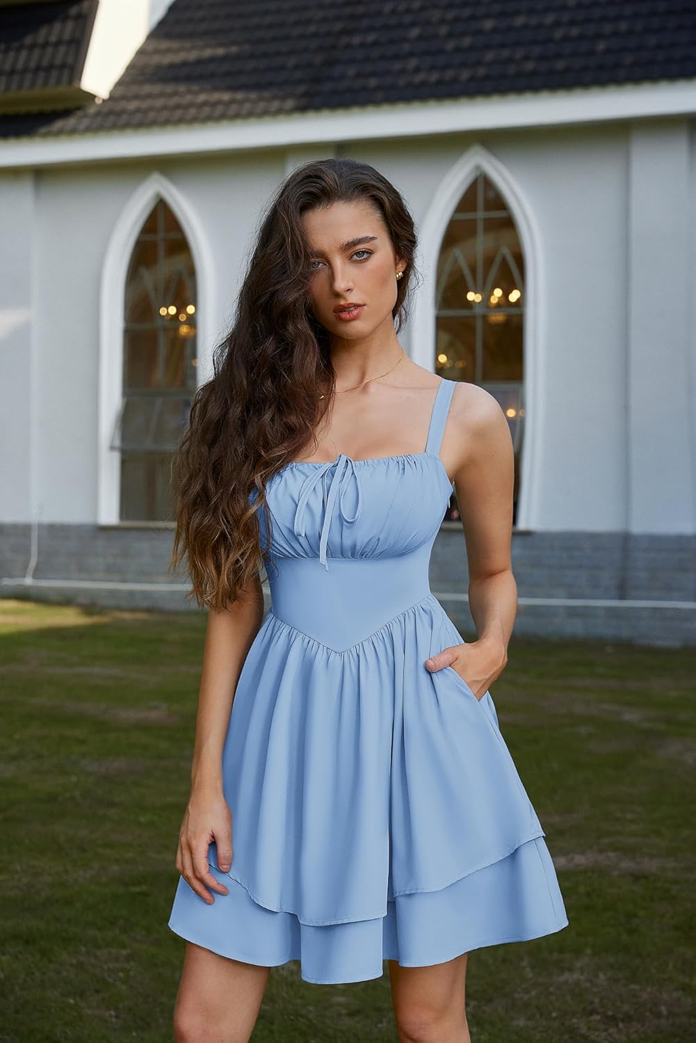 SCARLET DARKNESS Corset Mini Dress for Women Teens 2026 Summer Ruffle Sundress Graduation Homecoming Dresses - Image 2