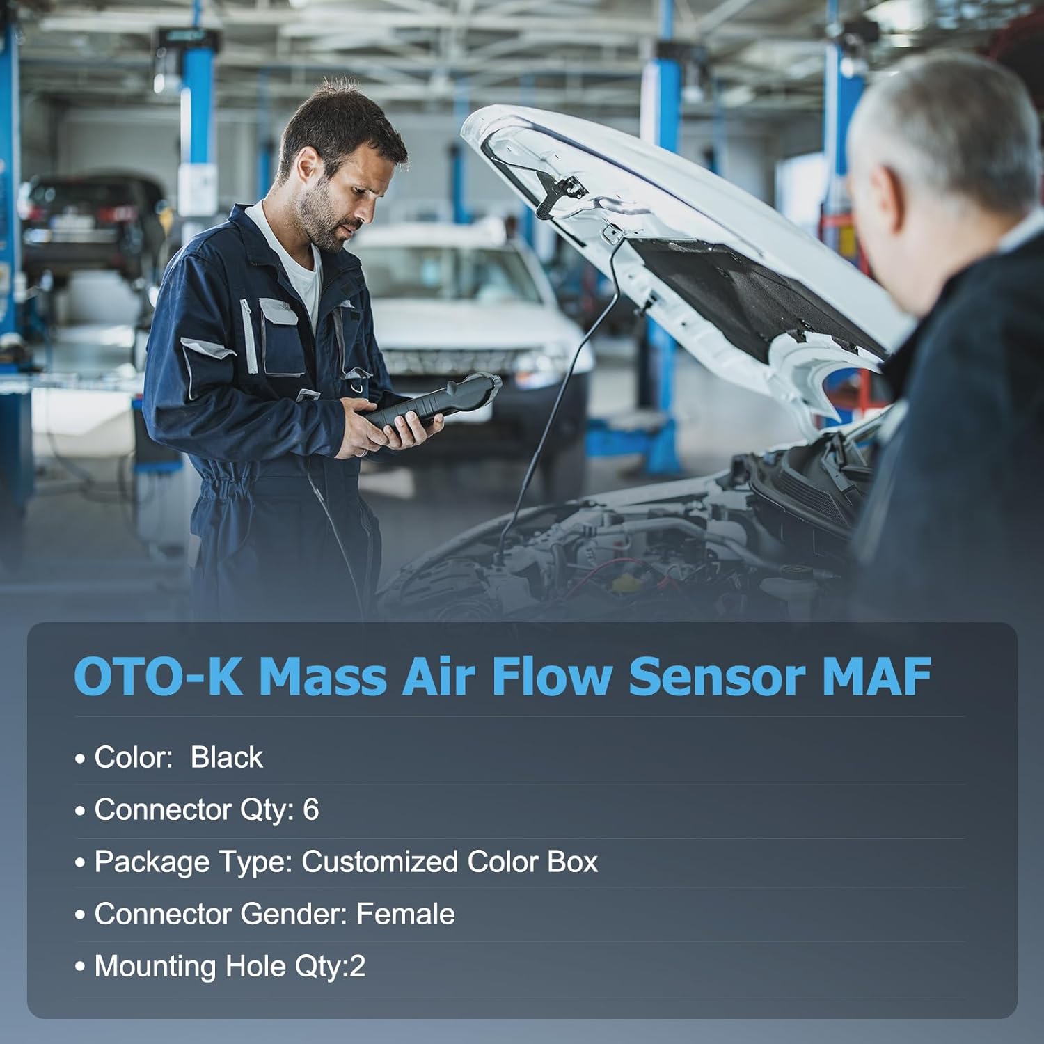 OTO-K Mass Air Flow Sensor MAF Compatible with Nissan Altima Murano Pathfinder Sentra 2012-2016,Infiniti M35H Q50 Q70 QX6 2012-2018,Replaces#22680-1MG0A MAF0102
