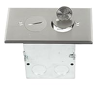 Vista 4 de ENERLITES Kit de caja de piso con tapa de rosca, 12,7 cm x 7,1 cm, 1 banda, receptáculo dúplex de 20 A resistente a manipulaciones y a