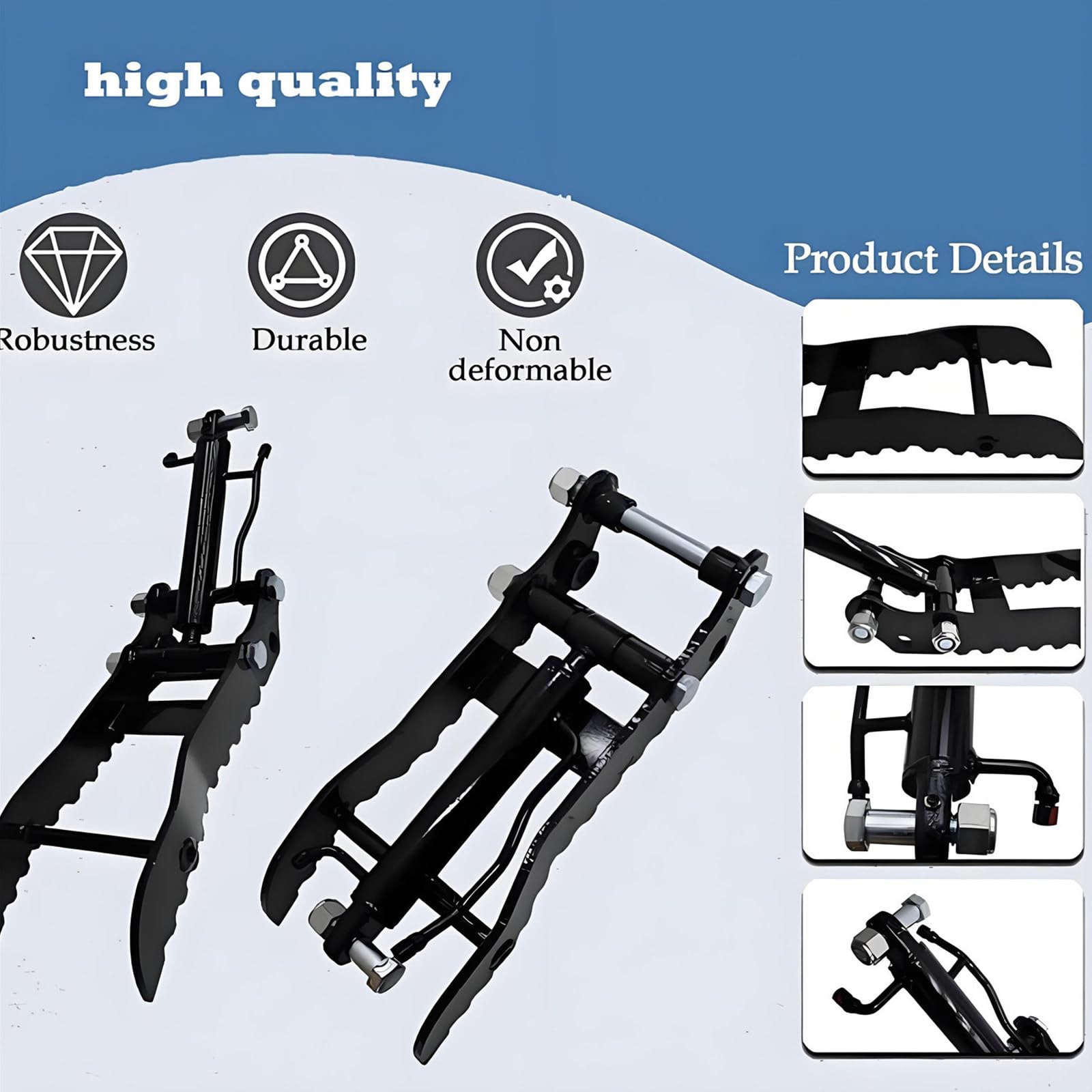 Hydraulischer Bagger Daumen, Anbaugeräte für Minibagger Hydraulischer Daumenclip, mit 2*M14 Schläuchen und Schrauben, L-förmige Halterung Kleinbagger-Anbaugeräte Singleholethumbclip