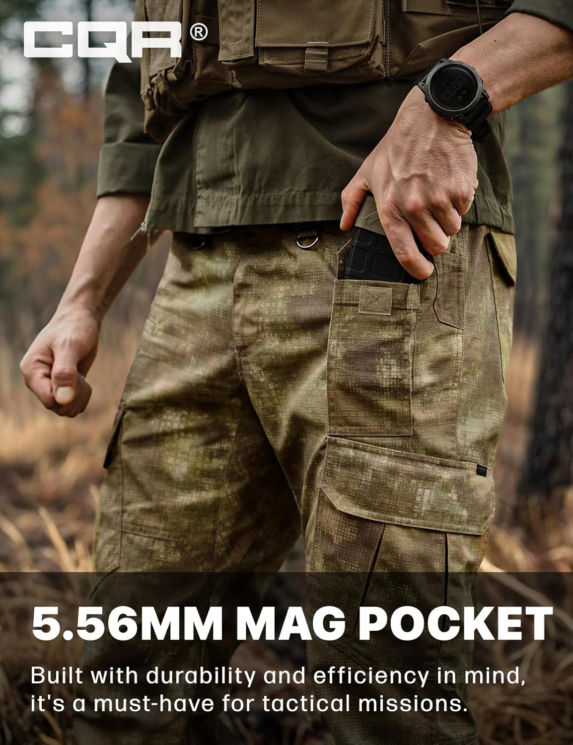 CQR Men's Tactical Pants, Water Resistant Ripstop Cargo Pants, Lightweight EDC Work Hiking Pants, Outdoor Apparel - Image 7