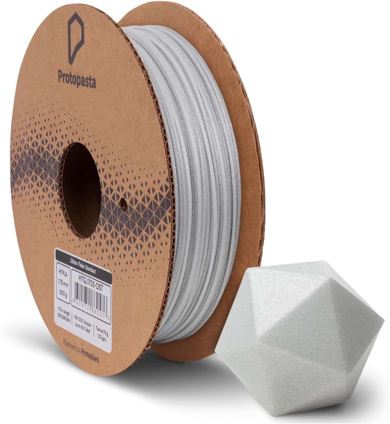 Protopasta 3D Printer Filament | PLA Filament 1.75mm | Stardust Glitter HT PLA | 500g Spool