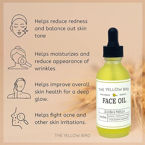 Miniatura 3 de Aceite facial nutritivo Yellow Bird, suero facial hidratante y antienvejecimiento. Incluye jojoba, marula, prímula y rosa mosqueta para restaurar la