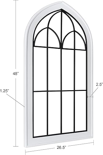 Miniatura 6 de Kate and Laurel Rennell Farmhouse - Placa de pared de 26.5 x 48 pulgadas, color blanco, madera y metal para decoración de pared