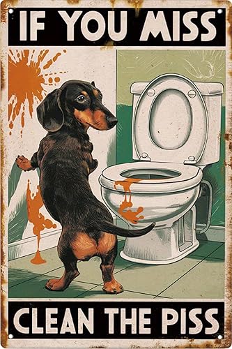 Cartel de lata vintage divertido para inodoro, póster de metal para baño, decoración de pared retro para baño, baño, baño, bar, cafetería, garaje,