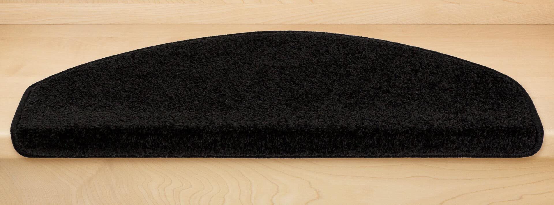 Kettelservice-Metzker Stufenmatten Treppenmatten Fuerth Halbrund Trittfläche: 65x24cm Schwarz 15 Stück