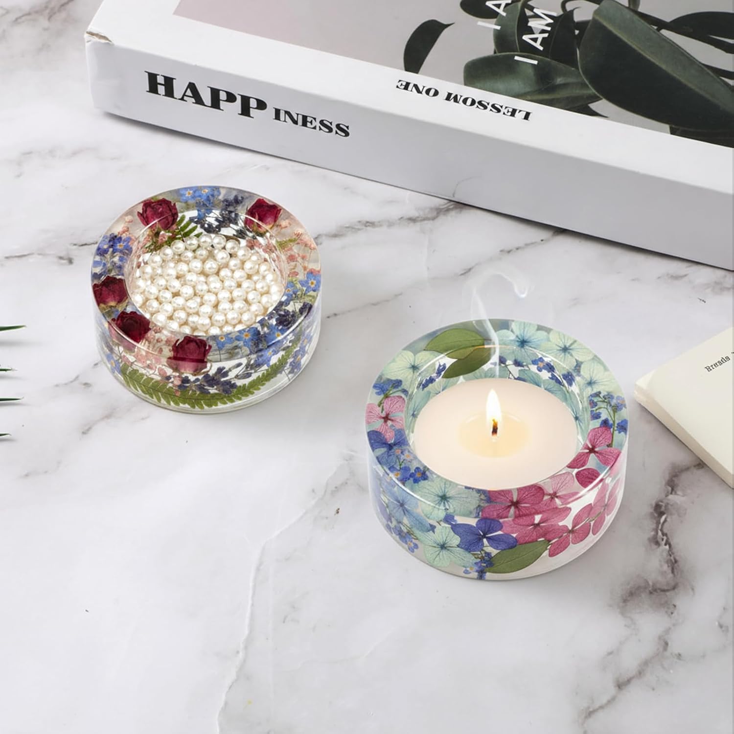 5 PCS Resin Tea Light Candle Mold Resin Mold Tealight Holder Candlestick Holder Silicone Candle Holders Molds for DIY Handmade, Weddings, Home Decorating, Parties