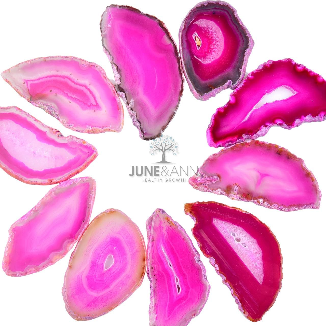 June&Ann Fuchsia Agate Light Table Slices,Large Size,approx. 3-4inch Length - Image 5