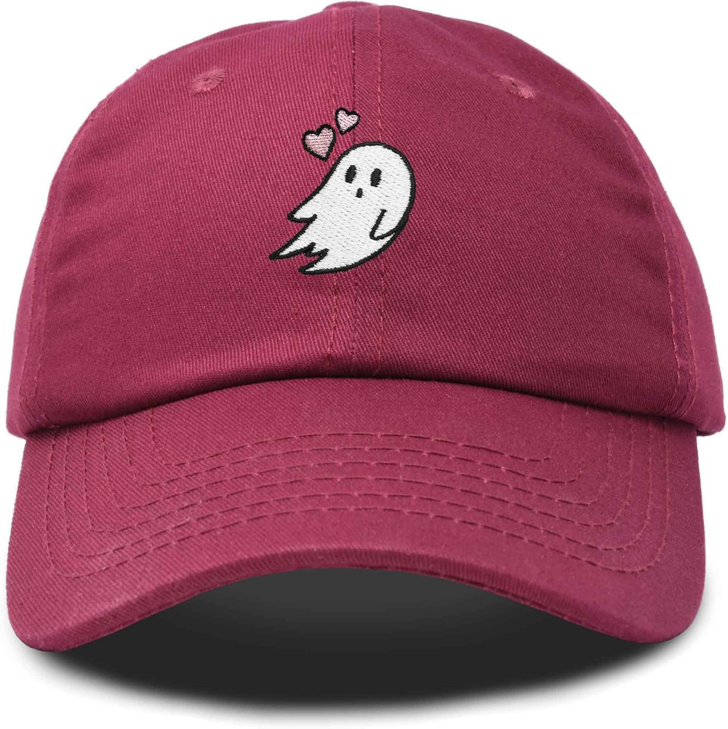 DALIX Embroidered Heartly Ghost Baseball Cotton Cap Women
