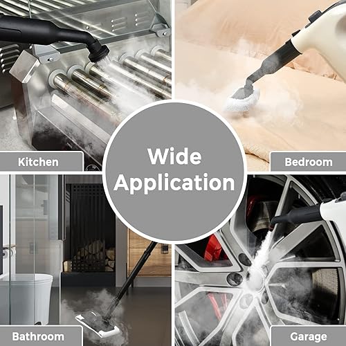 Miniatura 9 de Safstar - Limpiador de vapor de mano, vaporizador presurizado de 1400 W con accesorios de 14 piezas y cerradura para niños, mopa de vapor portátil