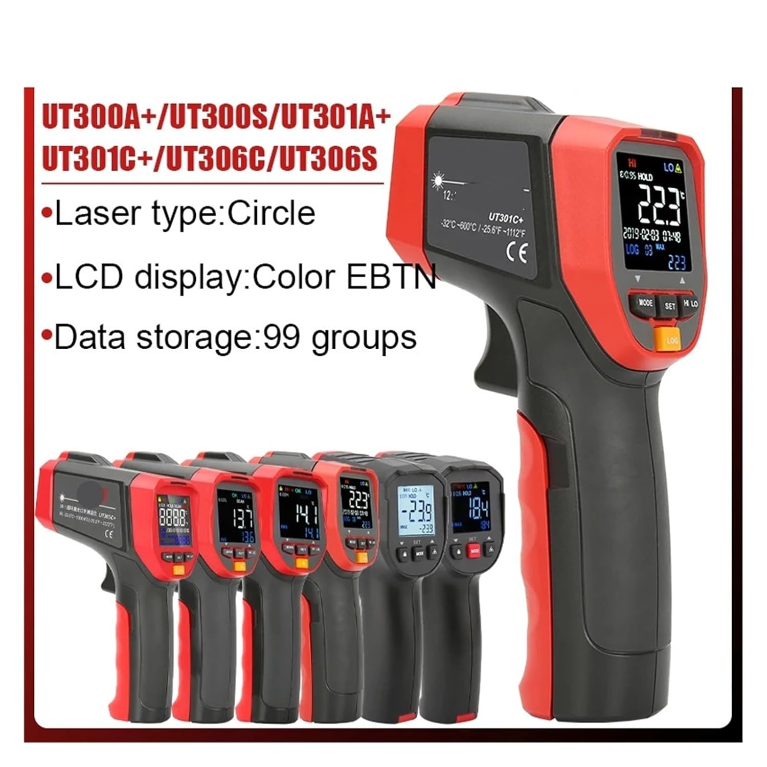Fit for UT306C UT306S UT300A+ UT300S UT301A+ UT301C+ Non-Contact Industrial Laser Digital Temperature Meter Temperature Gun Tester(UT306C)