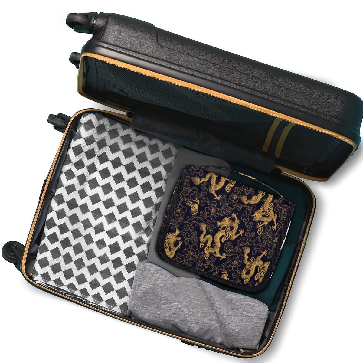 Chiński styl smok podróżna kosmetyczka nadruk smoka torebka do mycia torba unisex wiszące przybory toaletowe kosmetyczne organizer do makijażu, wielobarwny, Jeden rozmiar