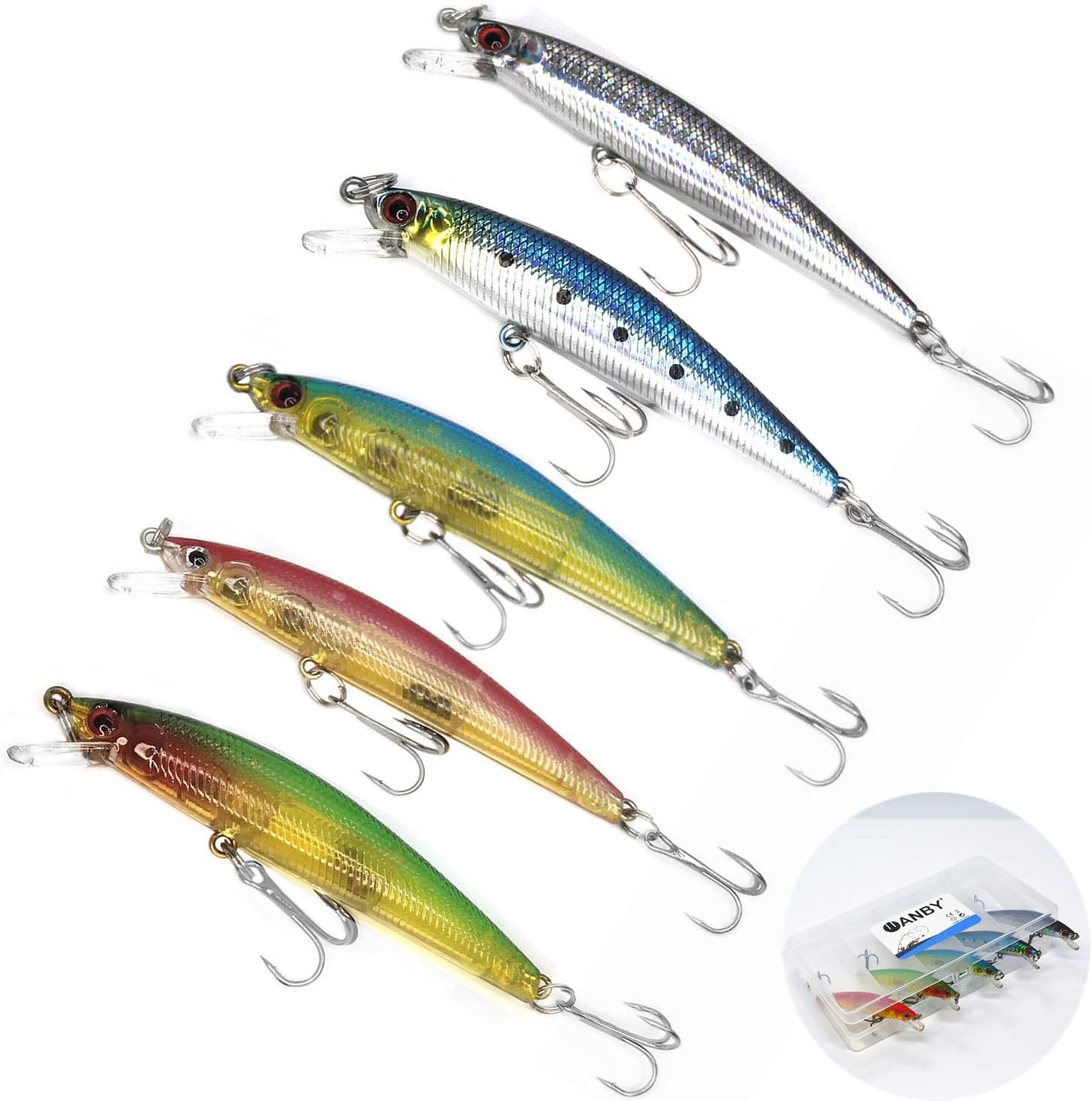 Fishing Lures Proven Explosive Color Special Minnow Swimbait Vibrating Jigging Freshwater Saltwater Lures with Hook Fishing Tackle for Trout Bass Salmon (Minnow)