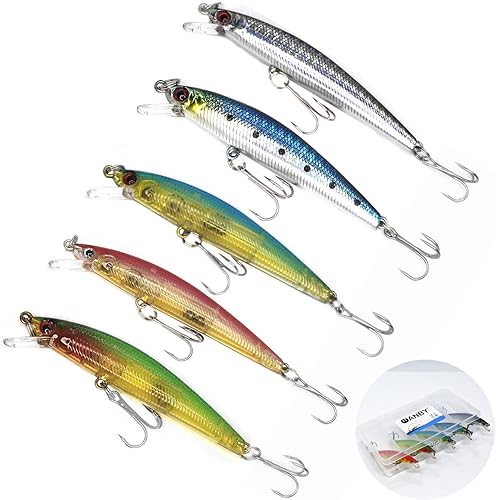 WANBY Señuelos de pesca Probado Color explosivo Especial Minnow Swimbait Vibrating Jigging Señuelos de pesca de agua dulce y salada con anzuelo