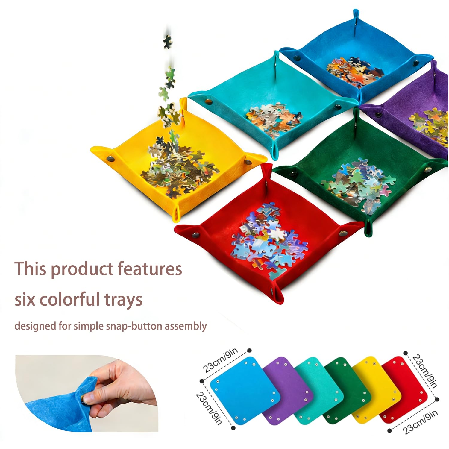 Planche à Puzzle Pliable avec 6 Tiroirs, Table Puzzle Portable avec Surface en Feutre pour 1000 Pièces, Plateau de Jeu de Puzzle avec Rangement, Dimensions 78x56cm