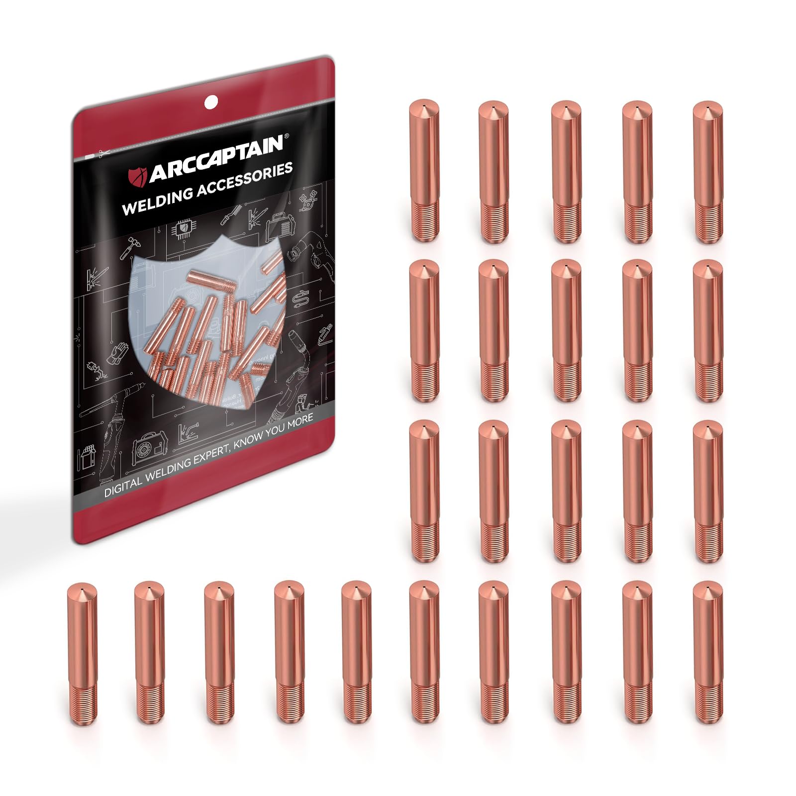 ARCCAPTAIN MIG Welding Contact Tip 000-067 (0.030") Welding tips for Miller M-100 25pcs for Miller Millermatic M-10 M-15 M-25 M-40 M-150 Hobart H-9 H-