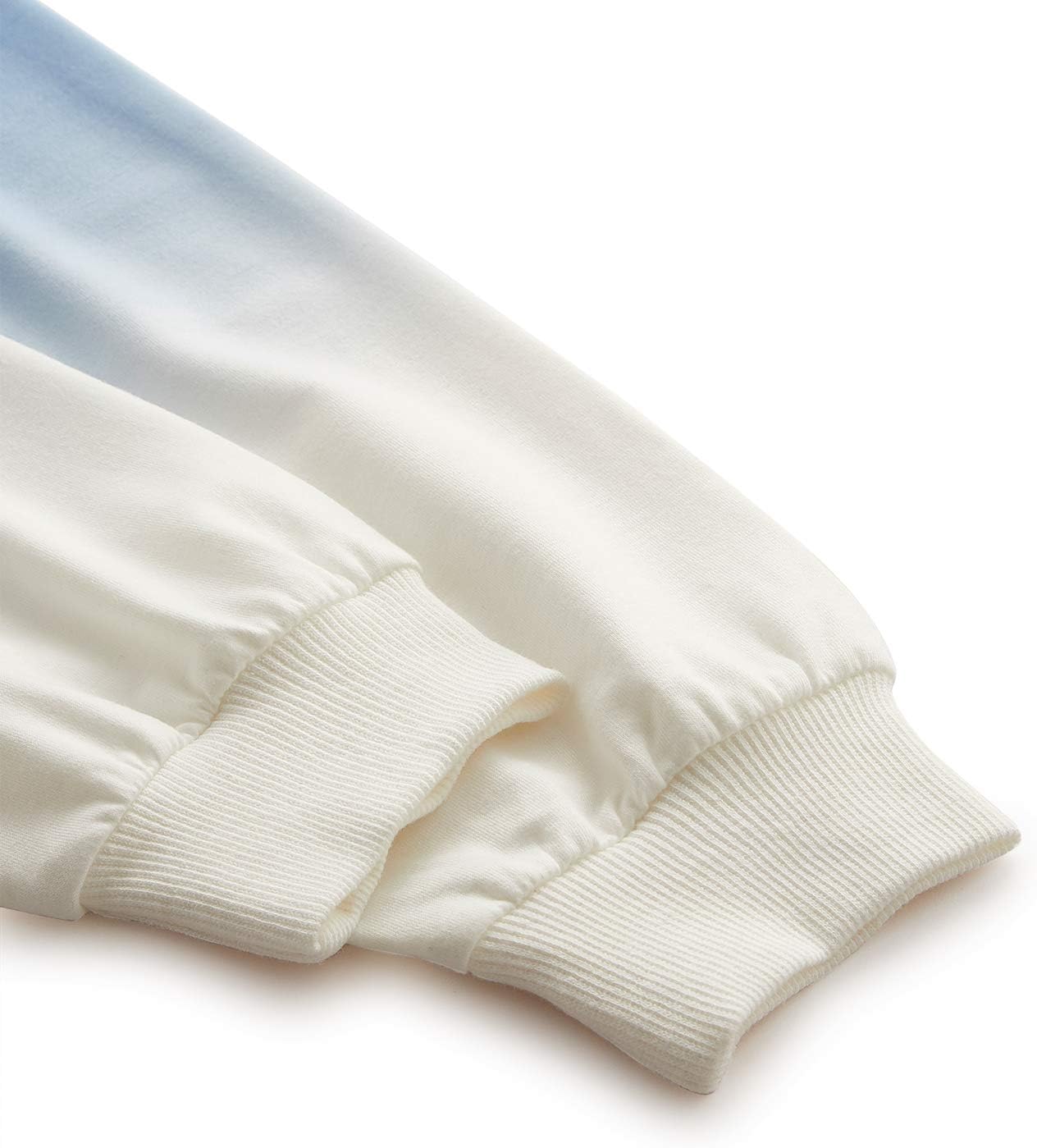 SweatyRocks Women's Color Block Long Sleeve Hoodie Tie Dye Print Pullover Sweatshirt Blue White S - Image 4