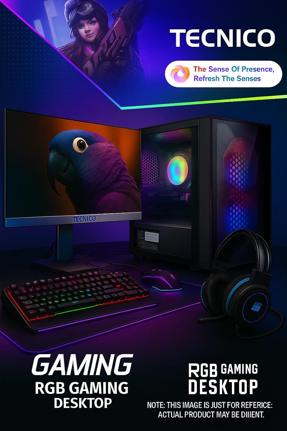 TECNICO Gaming Desktop PC, i5 3470, 16GB DDR3, 512GB SSD, 4GB Graphics, 22-inch IPS Borderless Monitor, RGB Keyboard Mouse Headphone Set, Webcam, WiFi 18 71 CgDH6wrL. SL1500
