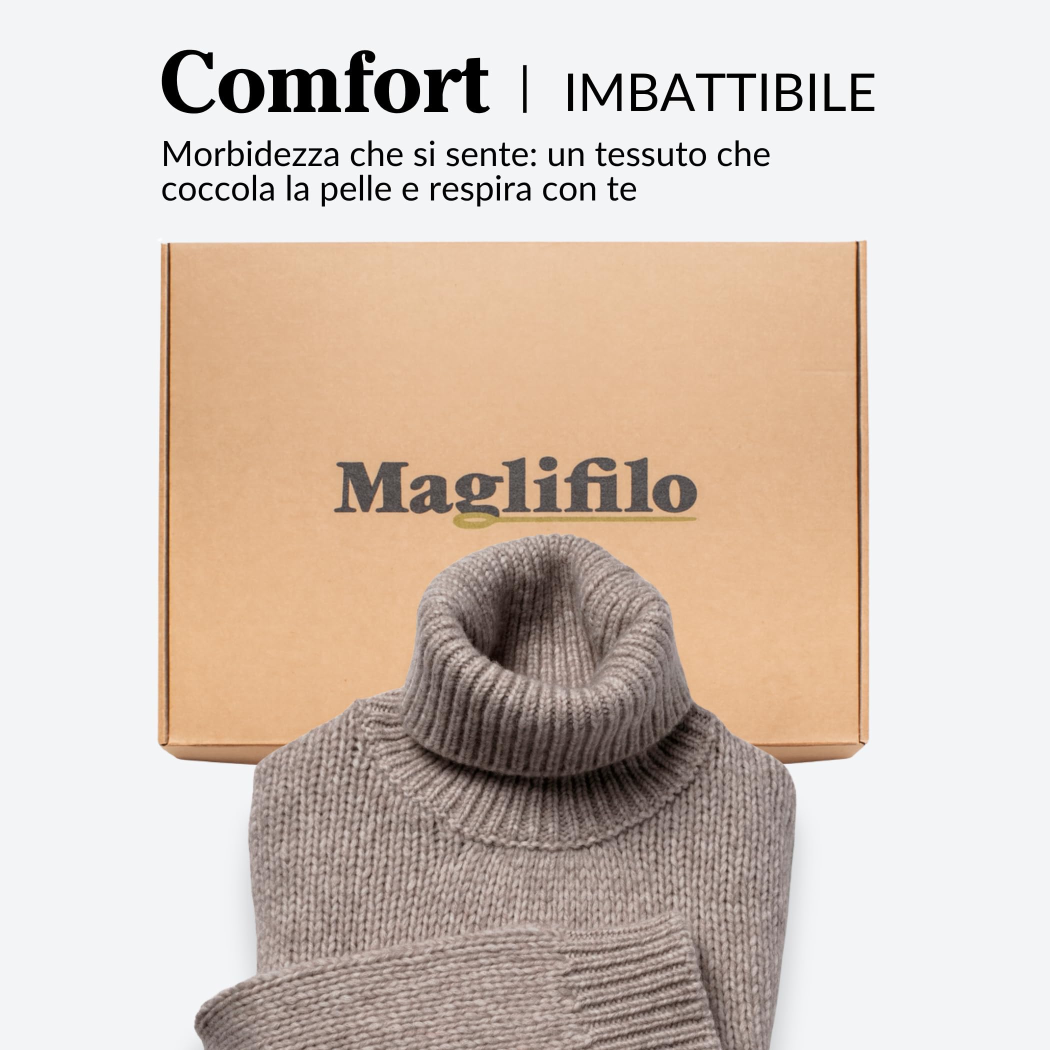 Maglione Donna Invernale Collo Alto in Lana Merino | Dolcevita Morbido, Caldo e Leggero – Maglia Grossa Ideale per l’Inverno Freddo e la Montagna, Confezione Regalo Inclusa