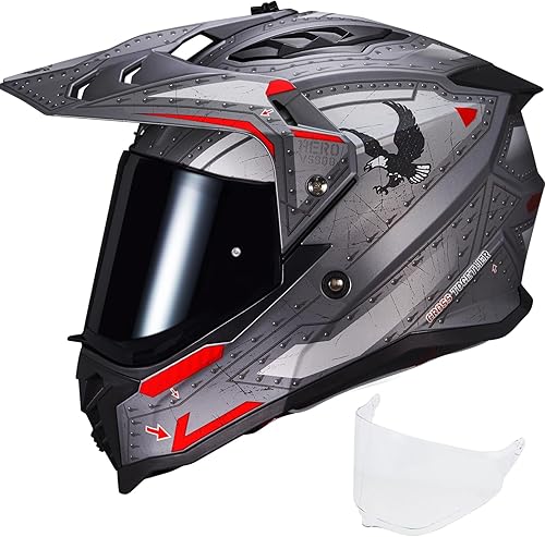 VCOROS Adventure - Casco de motocicleta todoterreno VS-908 para ATV, bicicleta de tierra y motocross, de cara completa para adultos, aprobado por DOT