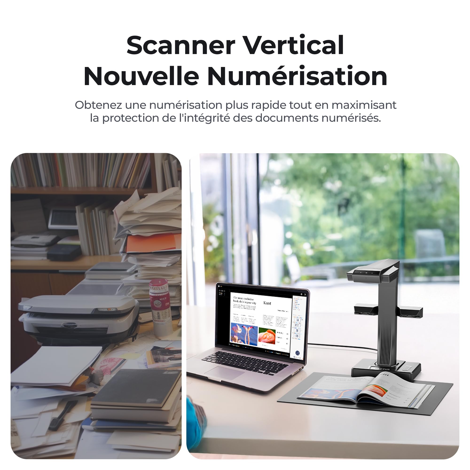 CZUR ET16 Plus Scanner de Documents A3, 16 MP, OCR Multilingue, macOS & Windows, PDF Éditable