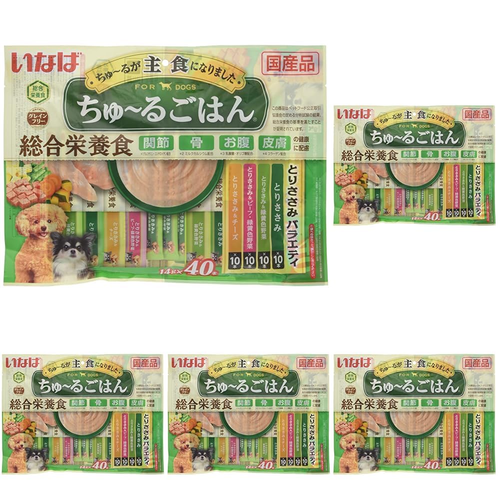 いなば ちゅ~るごはん とりささみバラエティ 40本 総合栄養食 犬用おやつ