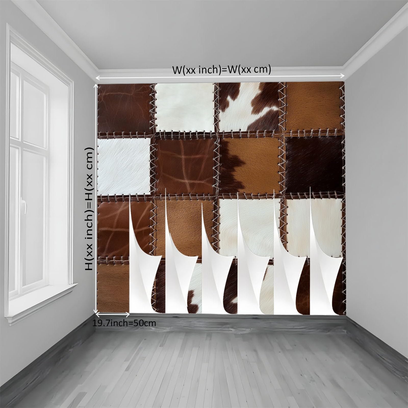 Papel pintado fotográfico vintage de fieltro, 250 x 175 cm, para dormitorio, salón, 3D rústico, geométrico, cuadrados, XXL, diseño moderno