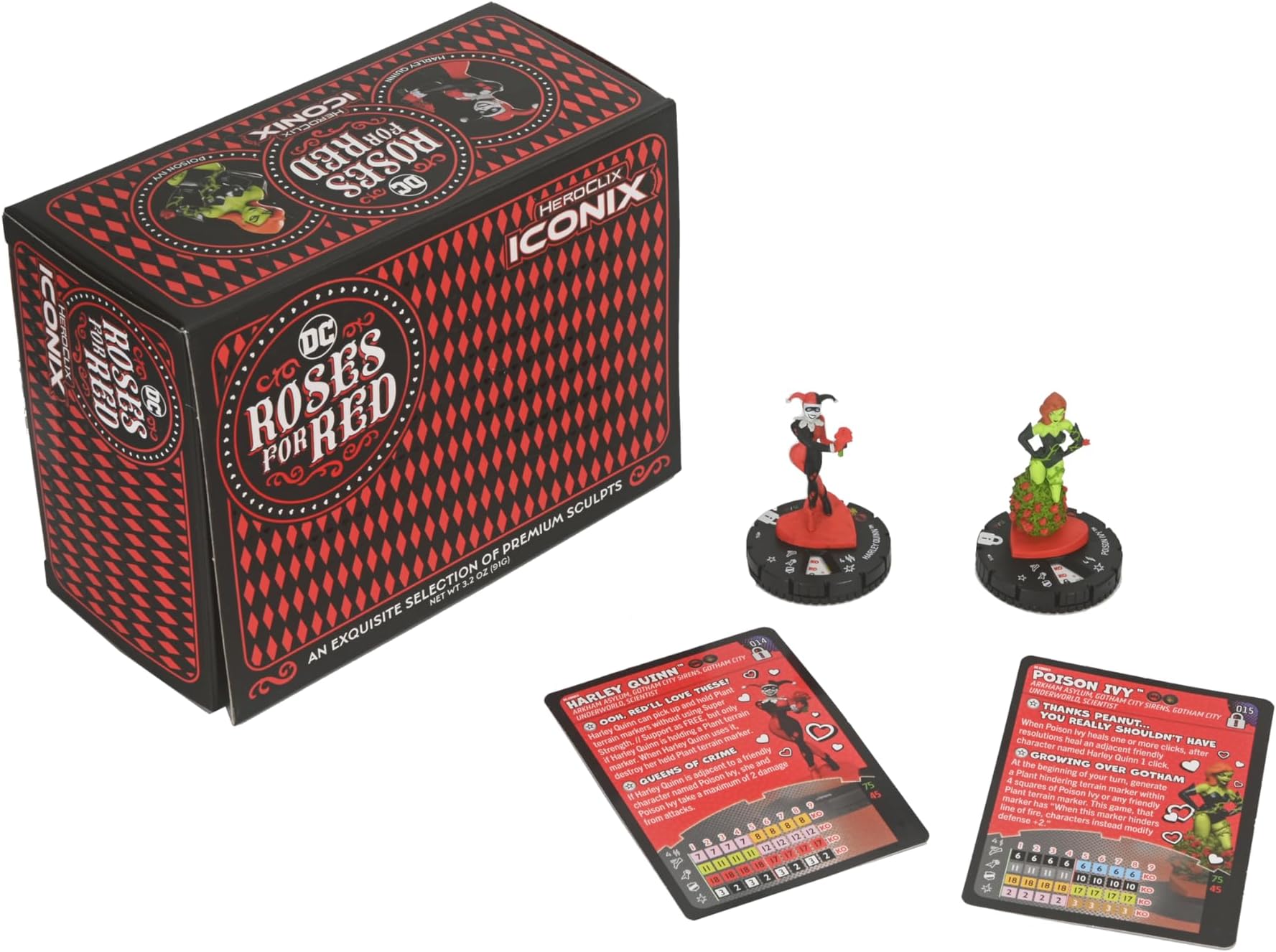 WizKids DC HeroClix Iconix: Harley Quinn Roses for Red Superhero Miniature Figures