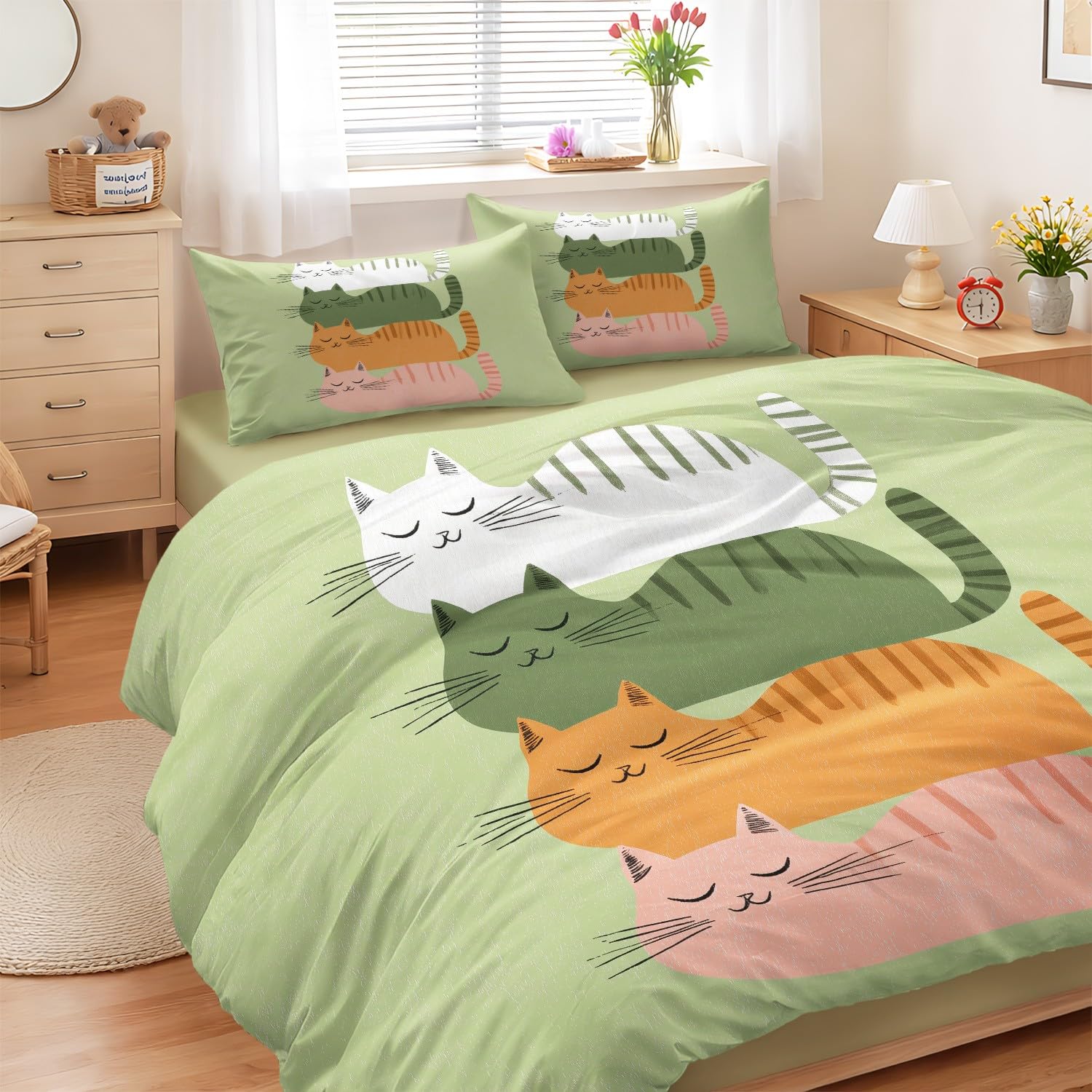 Housse de couette enfant 140x200 drap housse taies d'oreillers lit doux japonais