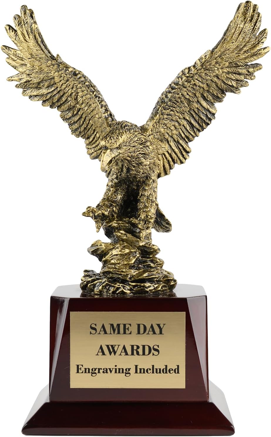 Pershing Gold Eagle Trophy Custom Engraved Leadership & Service Award for Military, First Responder, Corporate Recognition Milestone Achievements