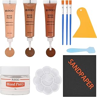 3 Colors Wood Filler Repair Kit,Wood Putty and Woods Filler Laminate Floor Repair Kit for Scratch Cover & Restore Laminate Scratch, Cracks, Hole, Restofinisher Wooden Door, Furniture, Table, Cabinet