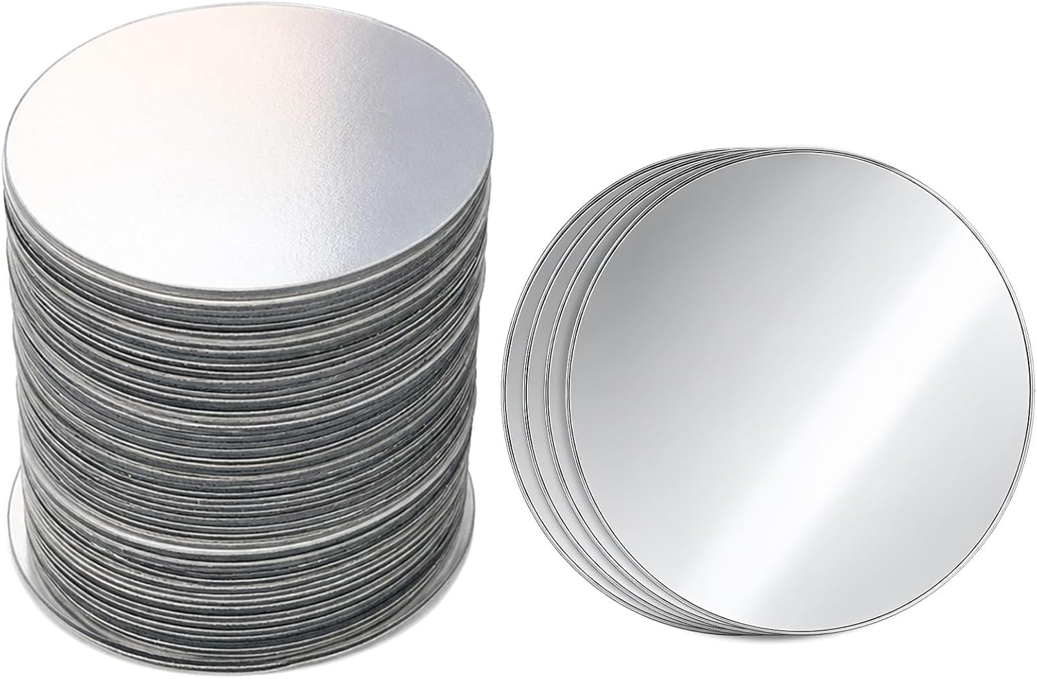 25 Pack Self-Adhesive Mini Round Acrylic Mirror Tiles, Silver Mosaic Circles for DIY Crafts, Wall Decor & Jewelry Making