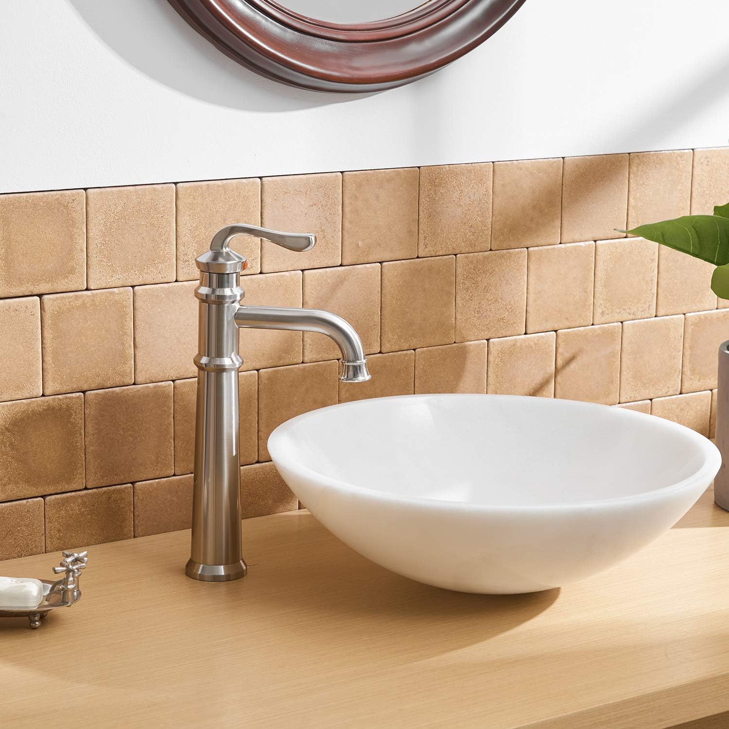 🔥 Flаѕh Sаlе BWE Vessel Sink Faucet Brushed Nickel Bathroom Faucet Tall Body Single Handle Bath Basin Farmhouse with Pop Up Drain Assembly Without Overflow Lead-Free Lavatory One Hole Mixer Tap Gеt Sресіаl Prісе BWE Vessel Sink Faucet Brushed Nickel Bathroom Faucet Tall Body Single Handle Bath Basin Farmhouse with Pop Up Drain Assembly Without Overflow Lead-Free Lavatory One Hole Mixer Tap