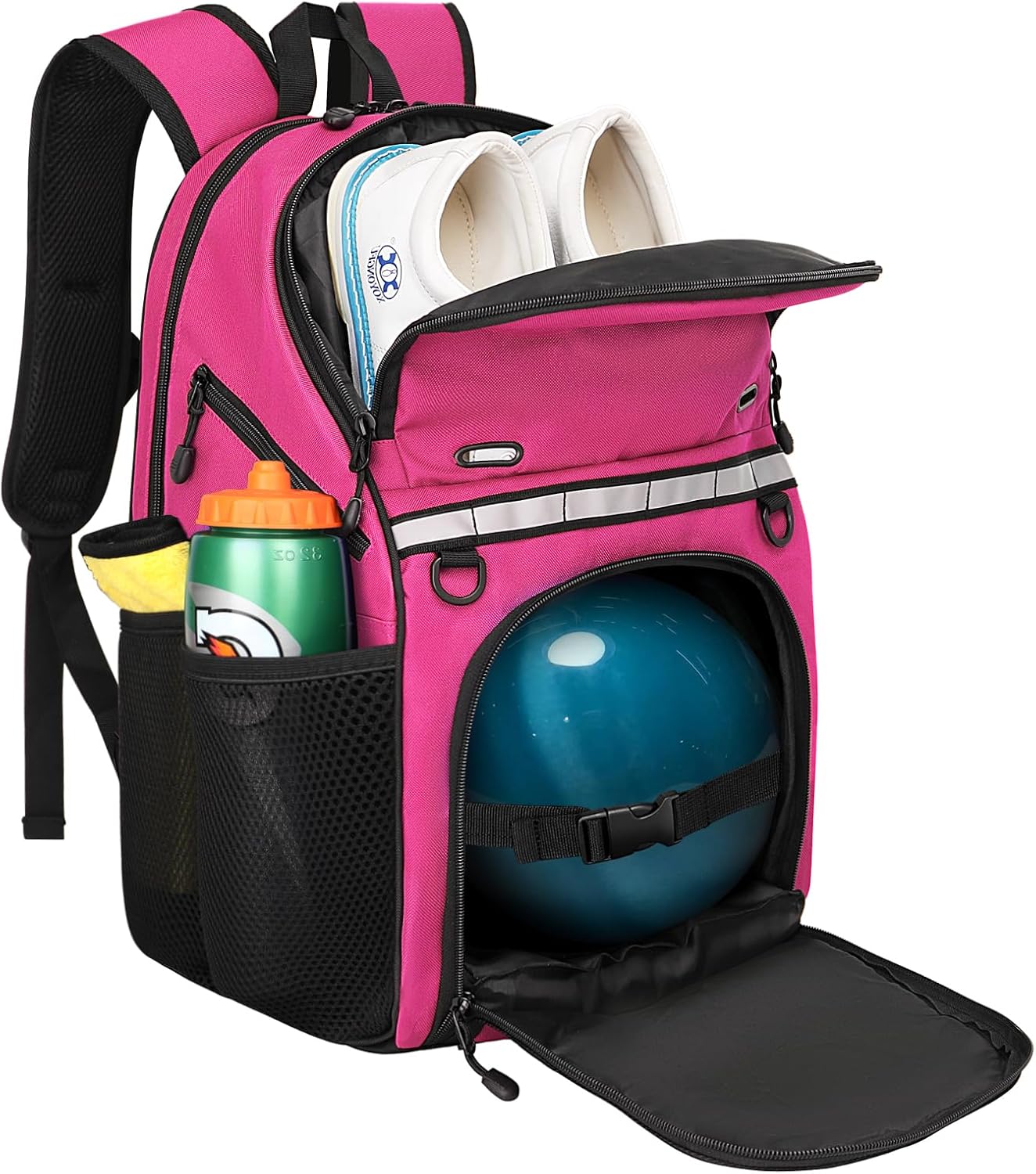 Goloni Bowling Backpack,Single Ball Bowling Bag with Shoe Compartment Up to Size 16,Bowling Bag with Padded Ball Holder