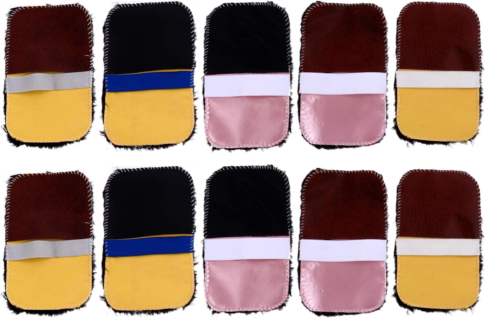 ARTIBETTER 10pcs Shoes Polishing Gloves Soft Plush Shoes Shine Cloth Multifunctional Leather Shoe Polishing Cloth Random Color