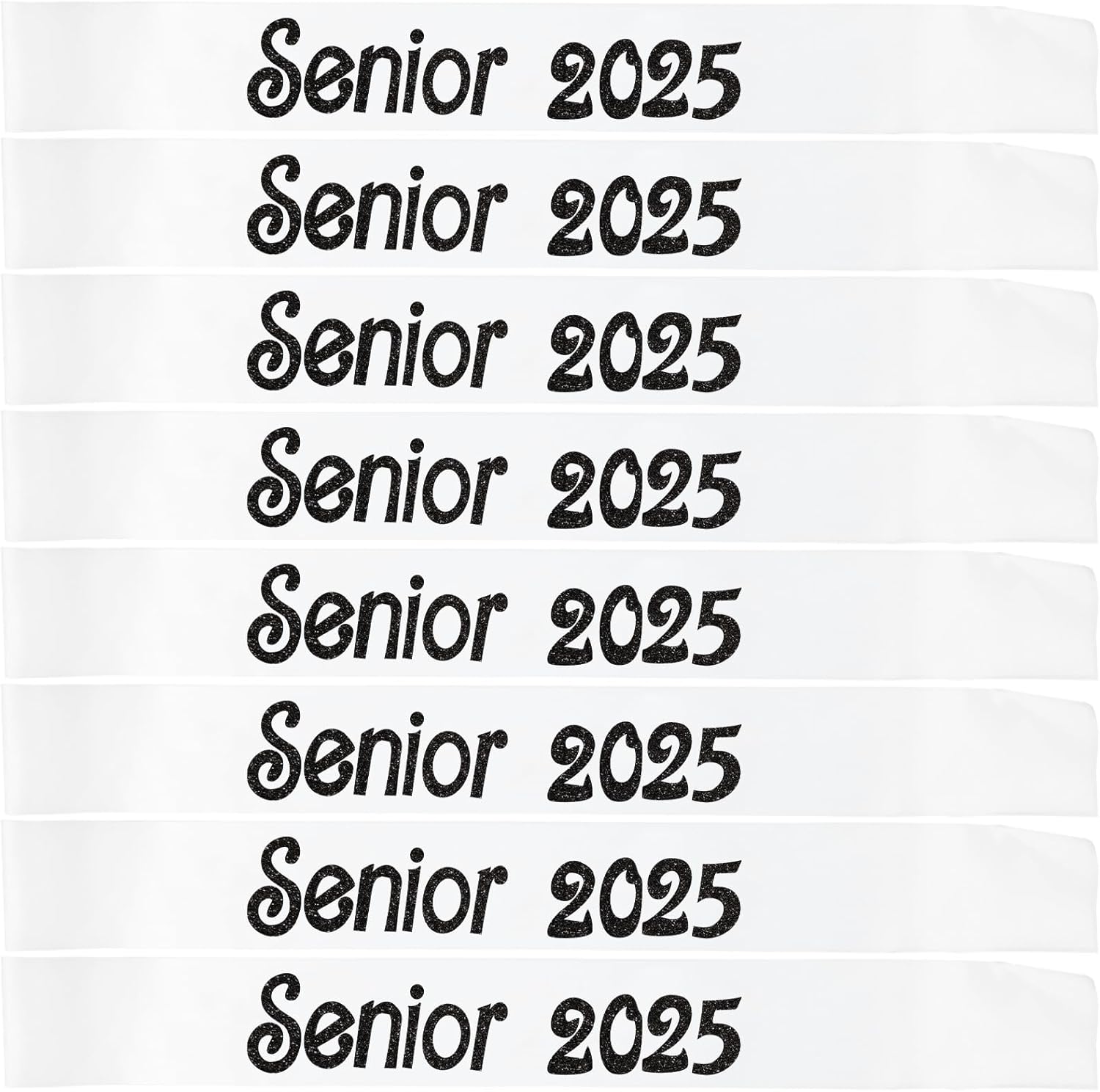 Senior 2025 sash,senior sashes class of 2025 senior sash Black sash with Gold Glitter graduation sash for Graduation Party Supplies 8 Pack senior sashes Black Gold 8pcs
